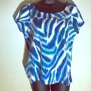 Rafaela petite large blue green top